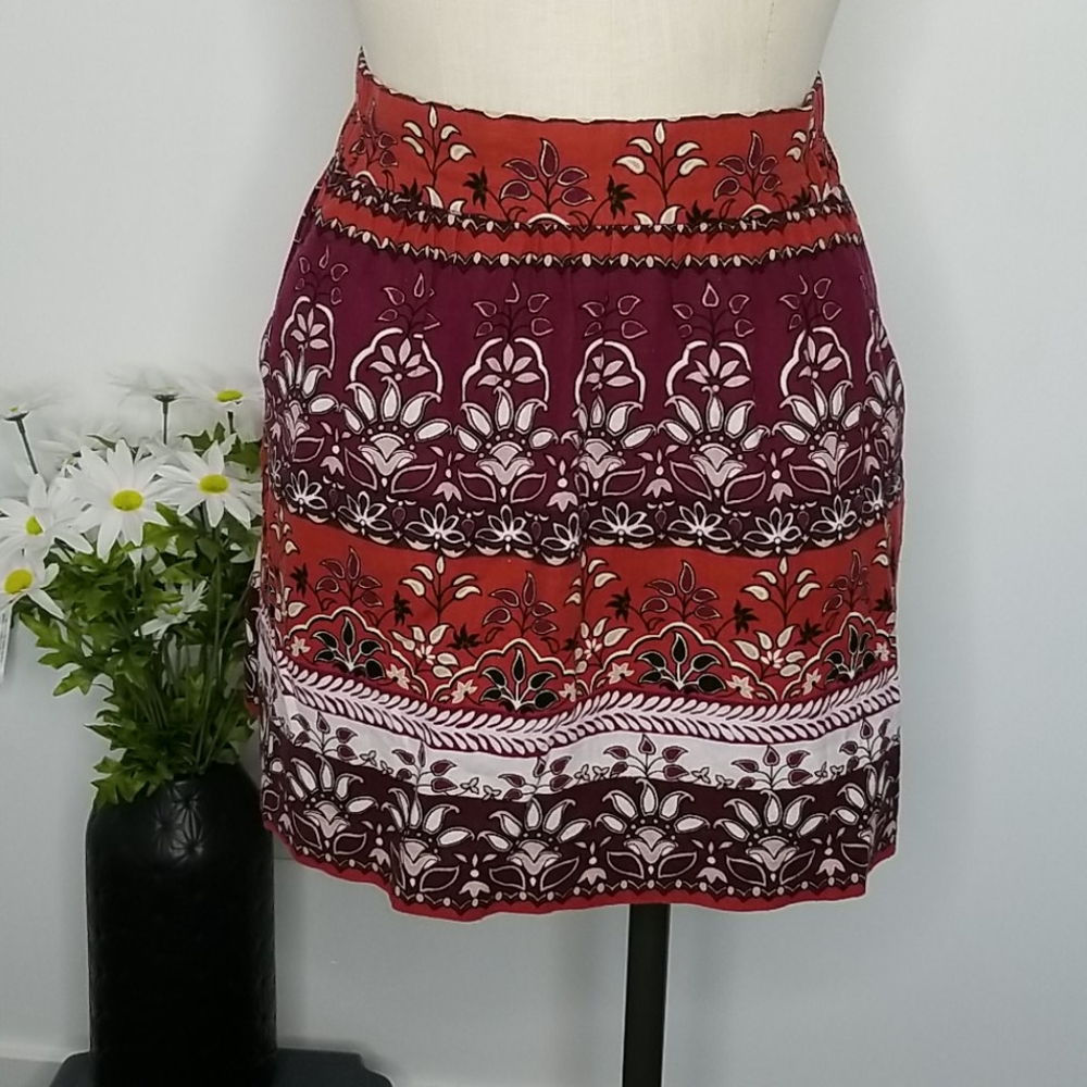 Loft Pull On Boho Skirt SZ XSP NWT